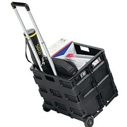 Stow And Go Crate Cart, 16-1/2 x 3-1/5 x 18, Black 