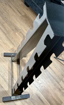 Heavy Duty Vertical Dumbbell Rack By BodyWorks  ( I Guess Weight Like 50 lbs. Measurements: 45”X 25”X 14.5”.