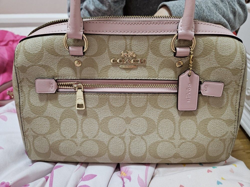 Coach Bag Beige And Pink