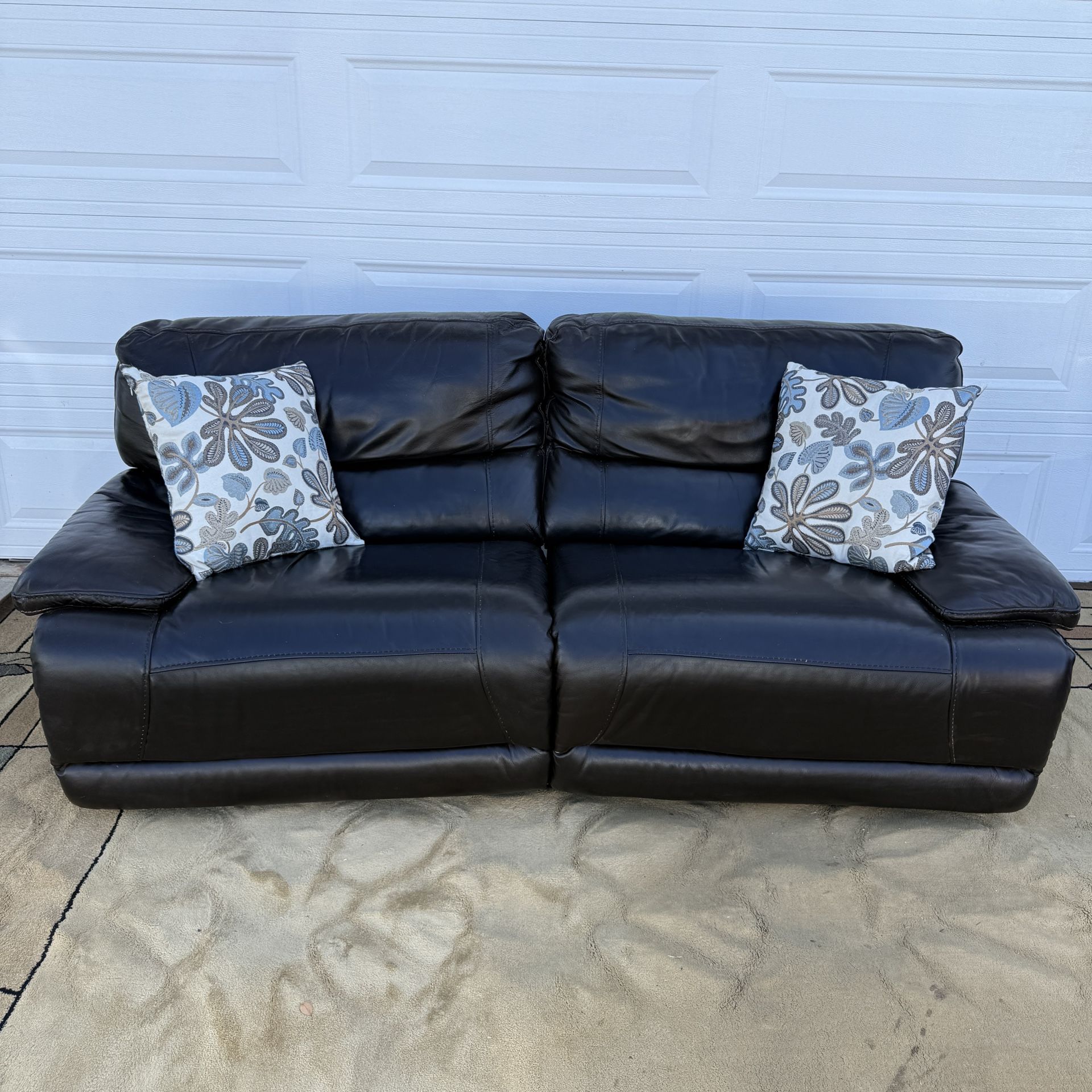 Couch Free Delivery Leather Sofa Power Recliner
