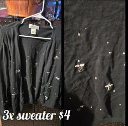 Susan Bristol Black Cardigan Sweater 3X