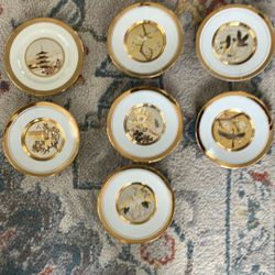 7 Vintage Chokin Plates 
