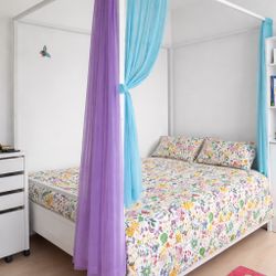 IKEA Queen Size Vitarna frame+mattress+bed slat barley used, 2 years old