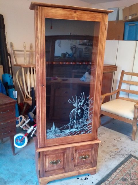 Solid pine gun cabinet