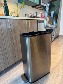 Metal trash can