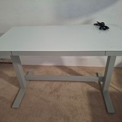 Tresanti Geller Electric Adjustable Height Glass Top Desk