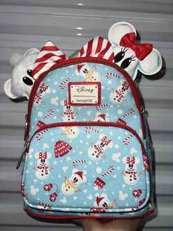 Loungefly Disney Mickey Minnie Snowman Mini Backpack Headband Set