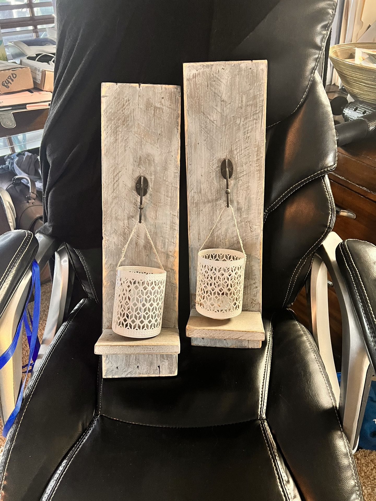 2 Wall Hung Tea Light Holders