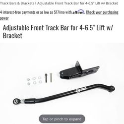 Xj Adjustable Front Track Bar 4-6.5’ Lift w Bracket