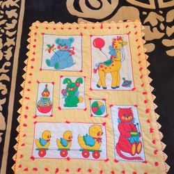 Cute Animal Baby Quilt Or Wall Hanging 