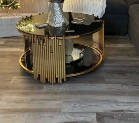 Glass coffee table and side tables