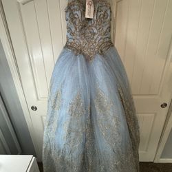 Gold and Blue quince dress