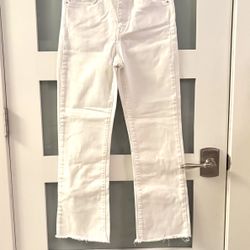 Zara pantalones vaqueros blancos de dobladillo deshinchado size 4