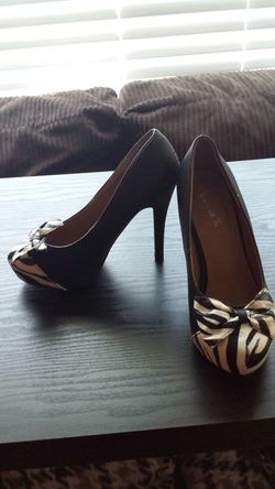 Zebra stripped heels