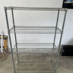 4 Tier Chrome Wire Shelf (36” L x 54.5” H x 14” D)