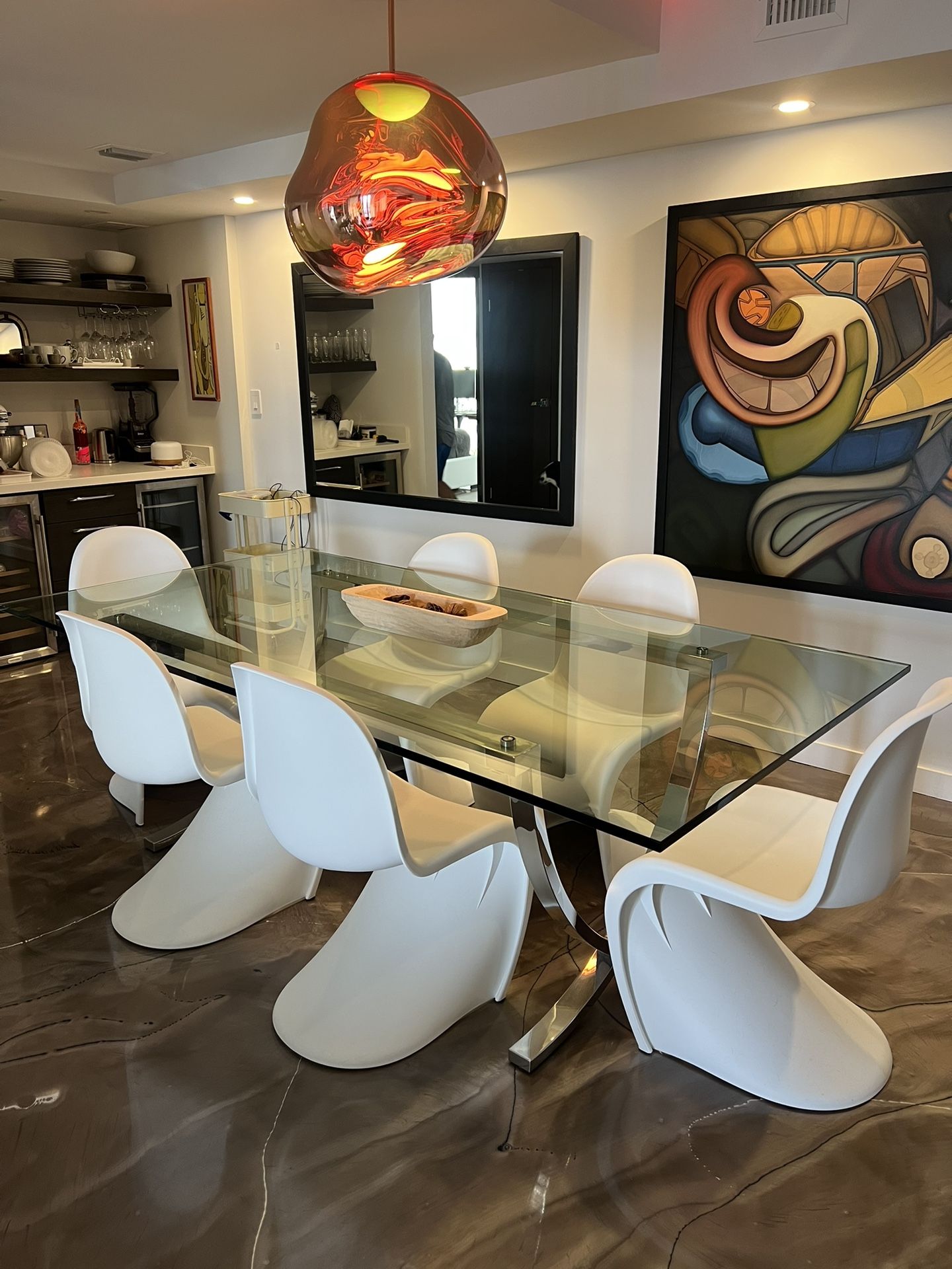 Dining Table Glass With 6 Chairs