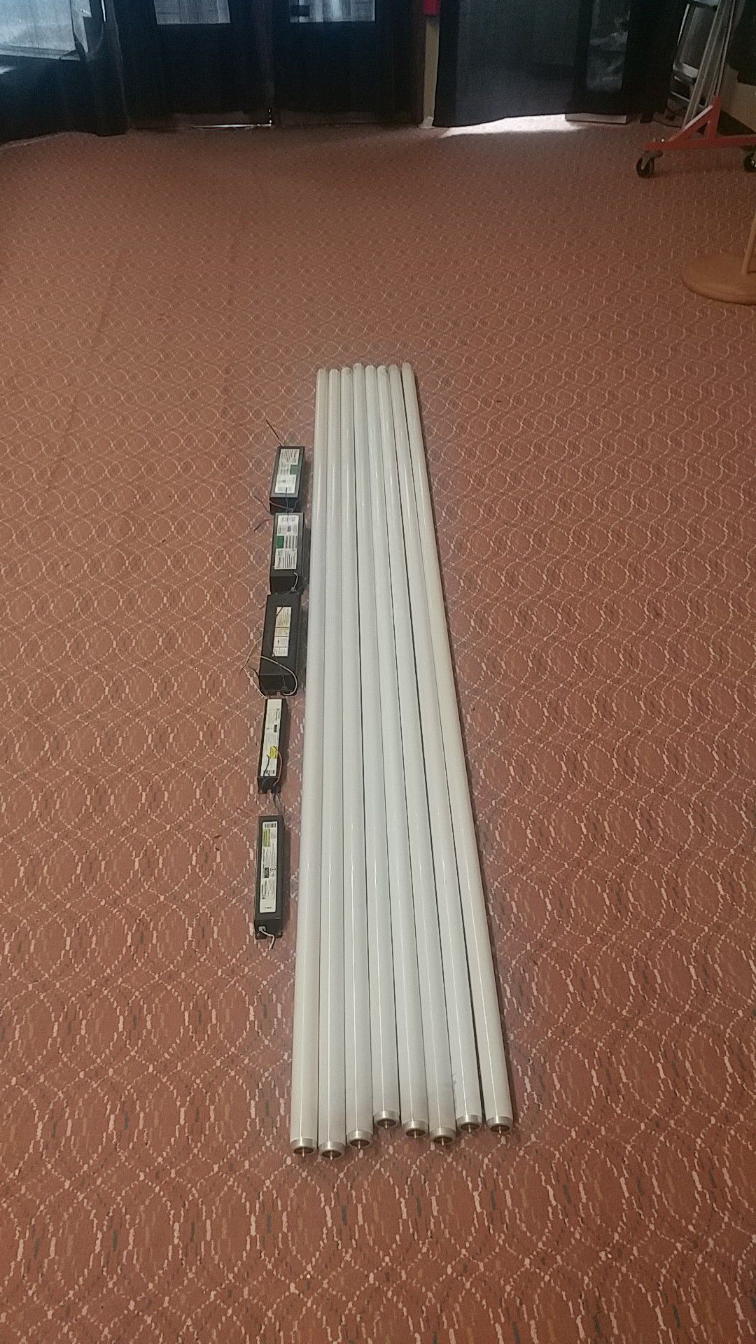 FREE fluorescent ballasts (5) and 8' foot bulbs (8)