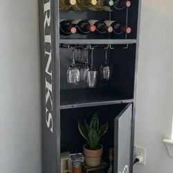 Industrial Loft Wine Cabinet – Restoration Hardware Style Bar Cabinet