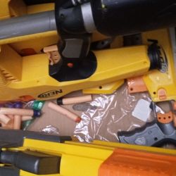 5 Nerf Guns, Soft Bullets, And 2 Walkie Talkies All For $35