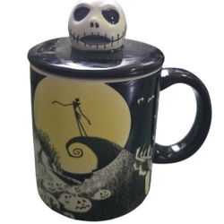 Disney Nightmare Before Christmas Jack Skellington  Coffee Mug W/Sculpted Lid