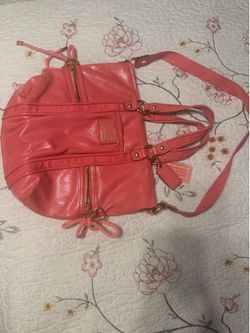 Coach Coral Daisy Liquid Gloss Pocket Tote Bag