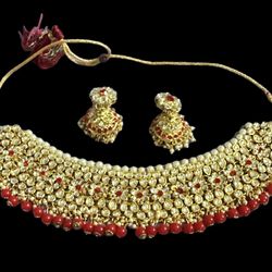 Red Choker Necklace Set