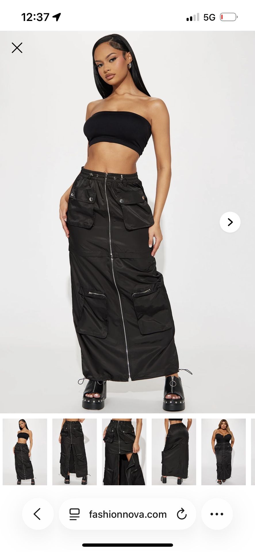 FashionNova Unpredictable Convertible Cargo Maxi Skirt