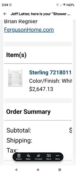 Sterling 4 piece alcove shower