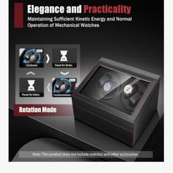 Automatic Watch Winder 4 Automatic Watches with 6 Watches Storages Carbon Fiber PU Rotating Watch Box with Super Quiet Motor Ideal Gift