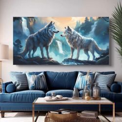 Wolves Couple Canvas Art 