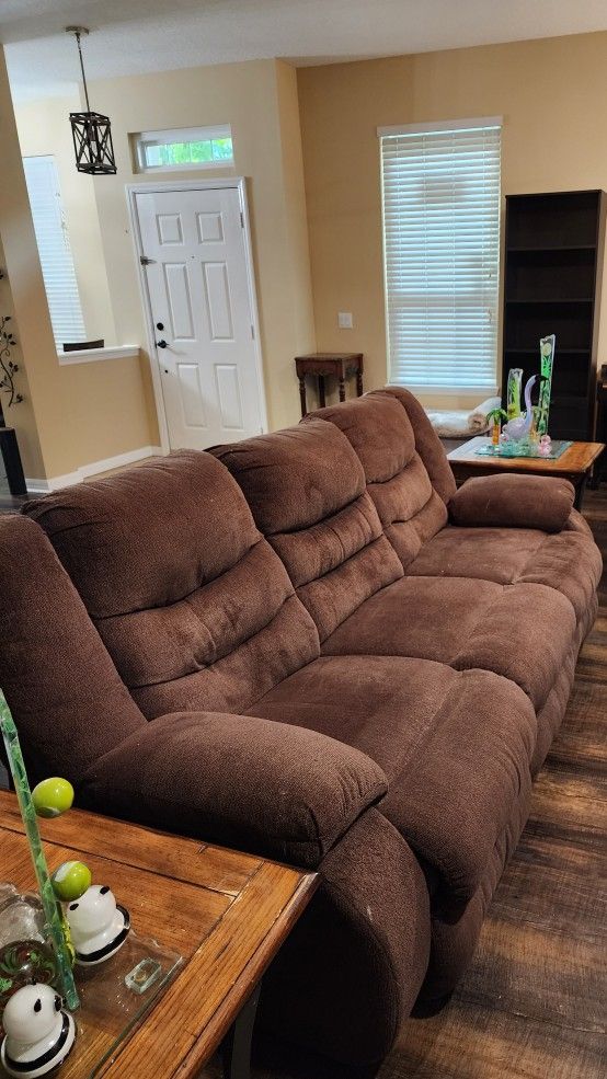 Comfy Reclining Couch - Works Great, Some Wear