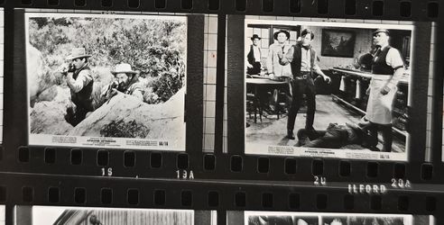 Black and White film negatives of movies stills Stooges Sinatra Little Rascals