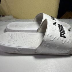 Puma White Slide Sandals size 8