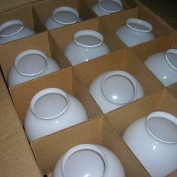 INCREDIBLE  CRAZY SALE!! BOX OF 36 BULBS ONLY $50 !!! ANCHOR HOCKING 6" Round Light Fixture Lamp Shade GLASS GLOBE
