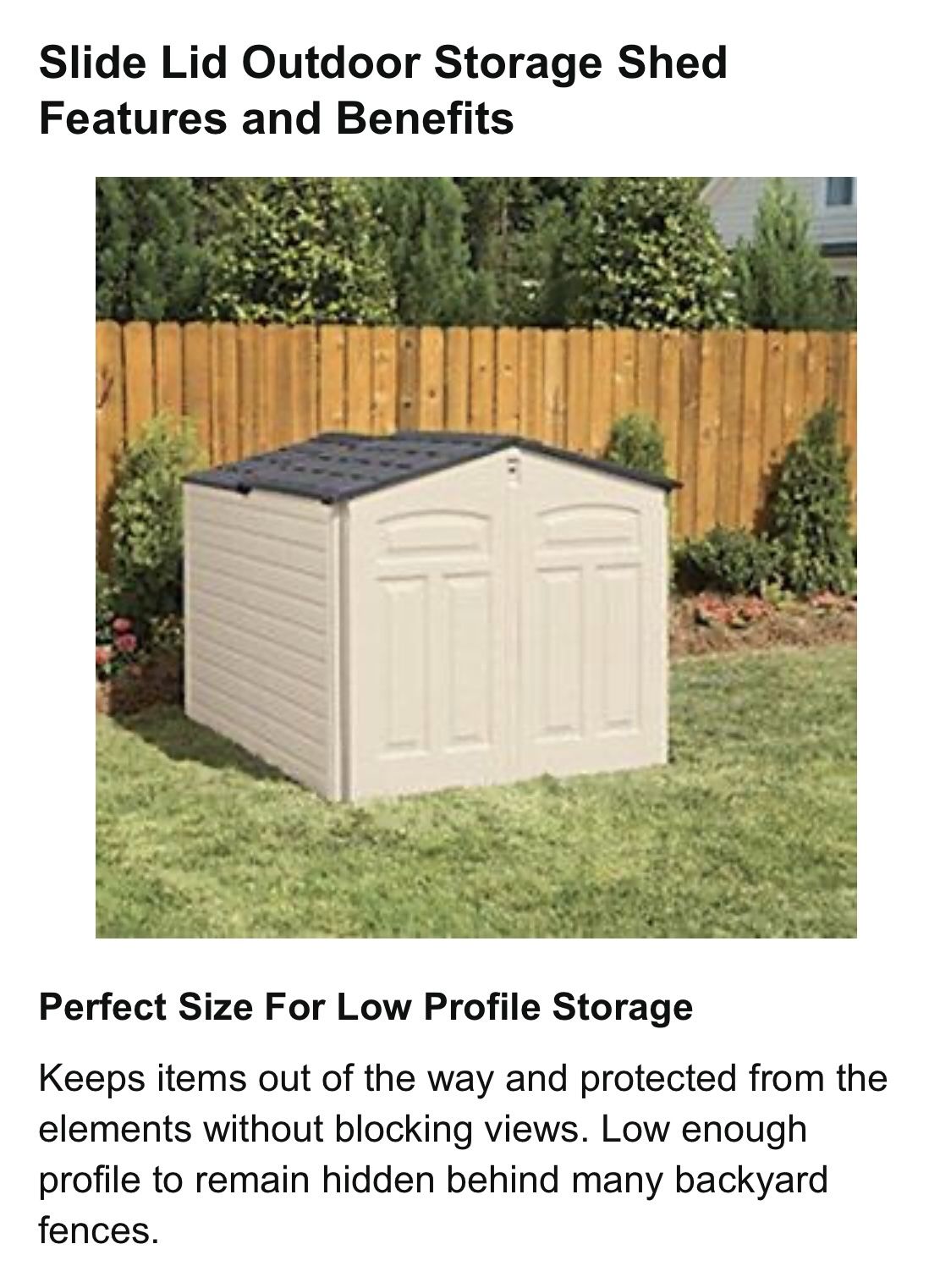 Rubbermaid Rubbermade Rubber Maid Rubber Made Shed Slide Lid Outdoor Storage Shed Resin Plastic Weather Proof 