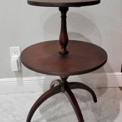 Vintage Mahogany Two-tier Dumbwaiter Table