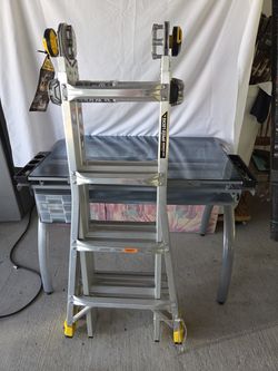 Gorilla Ladders 18 ft Reach Aluminum Multi-Position Ladder with Tool Hangers, 300 lbs.