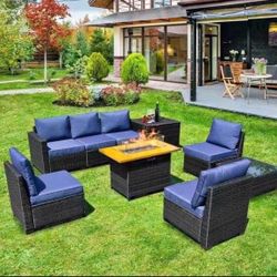Patio Furniture Outdoor Sectional Set With Fire Pit