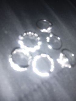 Random lot of 6 stainless steel rings