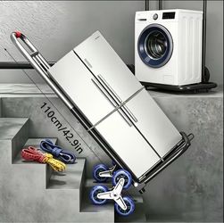 1 Heavy Duty Folding Hand Truck with Adjustable Strap Buckle Gear, Stair Climbing Wheels And Portable Lifting Hand Truck, for Transport And Shopping, 