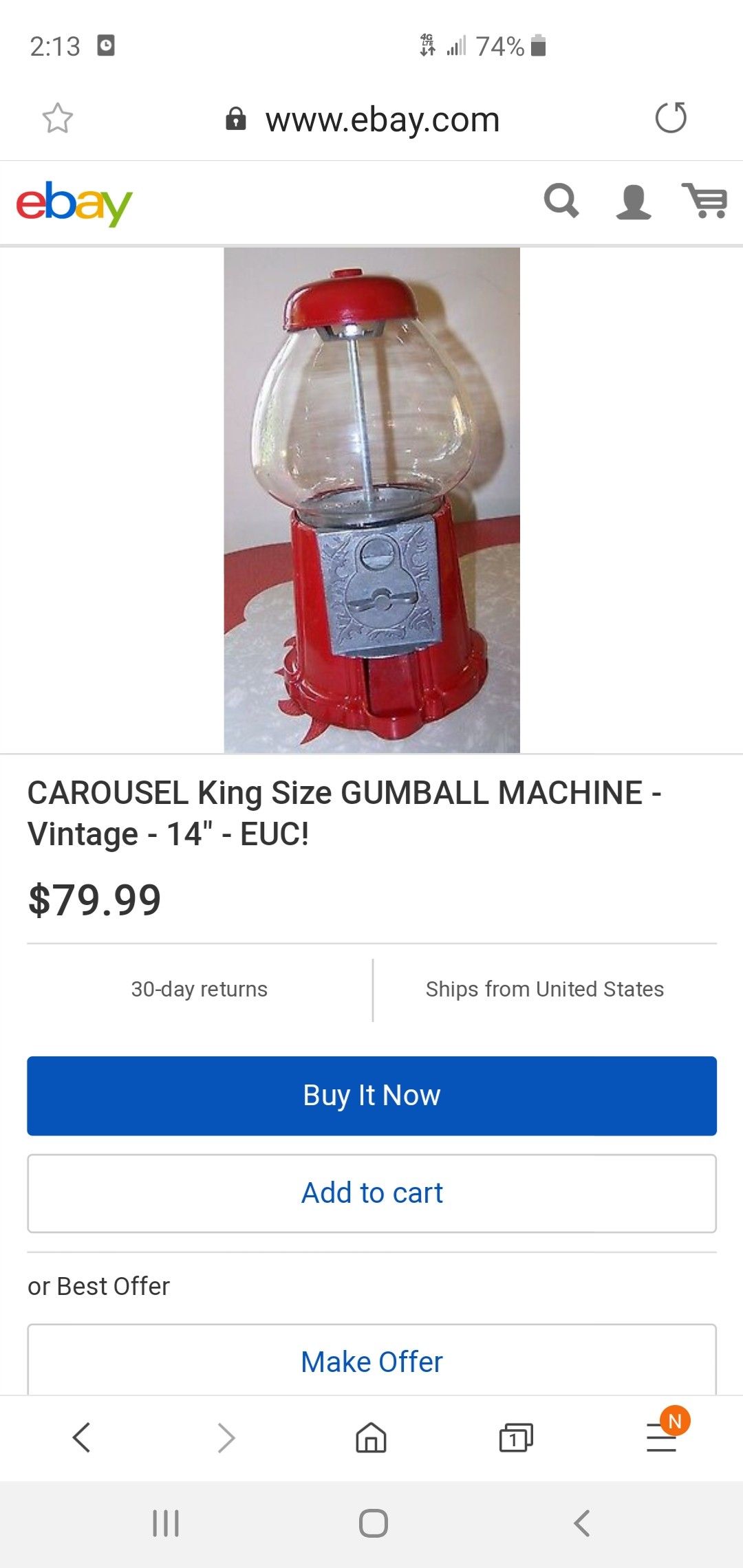Vintage gum ball machine