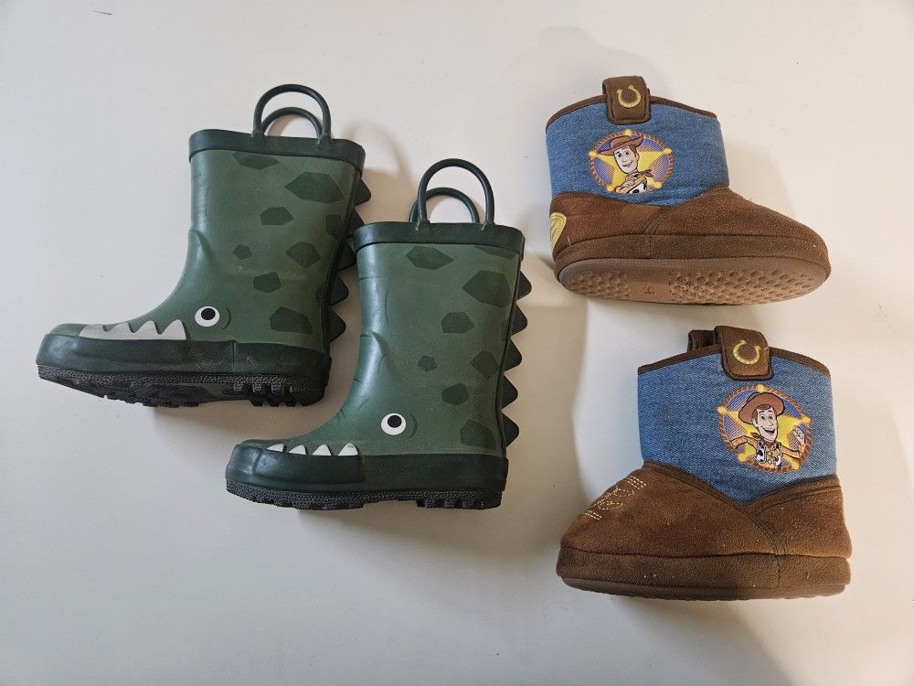 Toddler Boy Rain Boots, Slippers Size 5-6t