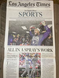 ⚾️ 2026 Dodgers Los Angeles Times Newspaper
