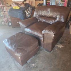 Leather Ottoman Chair N Foot Stool