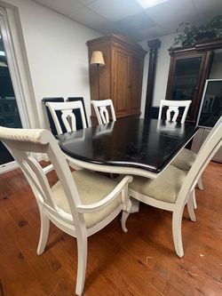 Dining Table Set with 6 Chairs & 2 Leafs