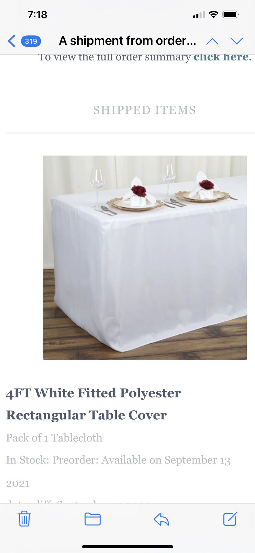 4ft White Fitted Table Cloth