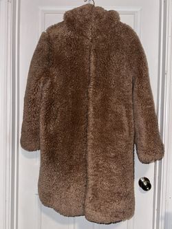 FAUX FUR LARGE BROWN JACKET
