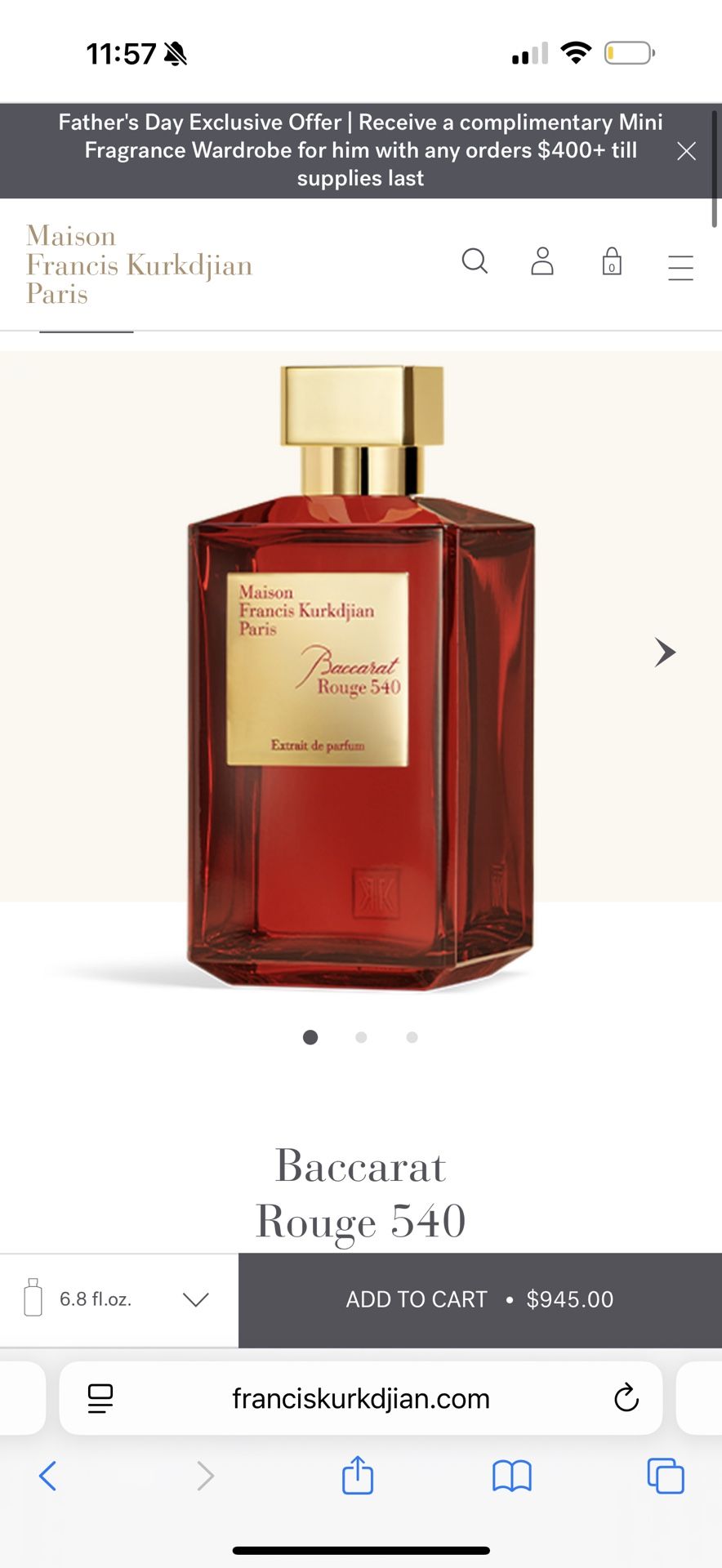 Baccarat Rouge 540 6.8 Oz