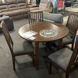 Wooden Round Table and Chair Set