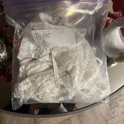 3 White Floral Lace Pennant Banner 6ft